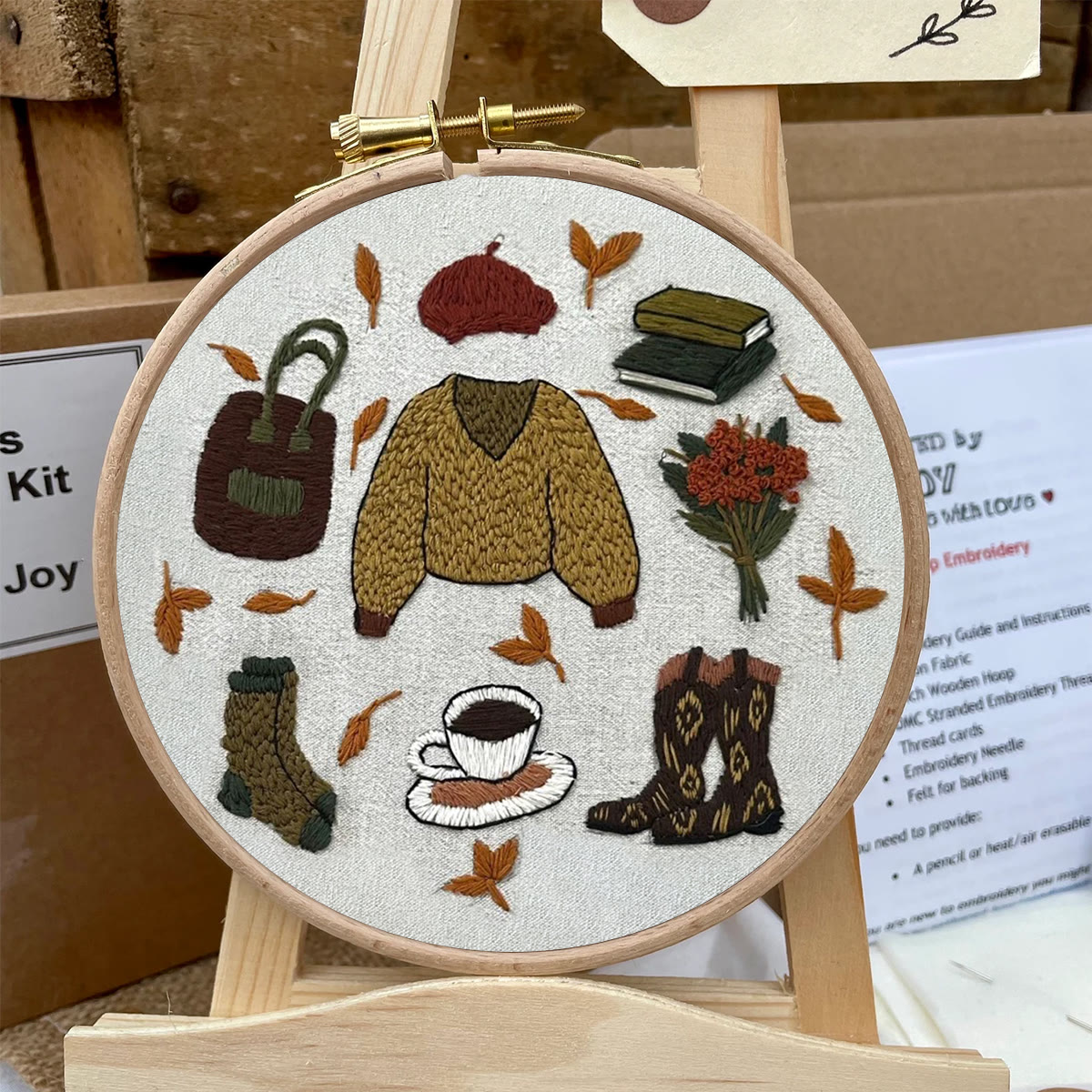 Rubbyoo Embroidery Kit- Autumn Sweatshirt| Diy Kit For Beginners  Cozy Crafts - image 6