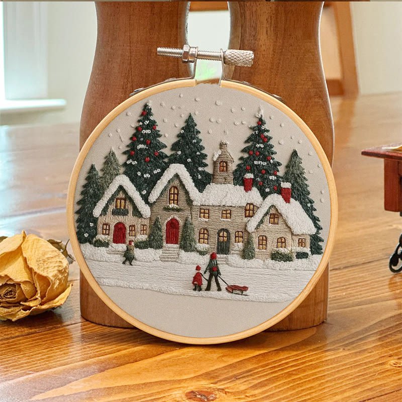 Rubbyoo Embroidery Kit - Christmas Cabin Sledding Scene | Heartwarming Indoor Decor | Exquisite Stitch - image 10