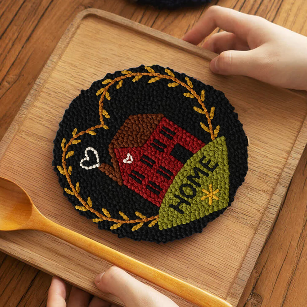 Home-themed House And Wreath Punch Needle Kit – Hassle-free Diy Project | Delightful Handcraft Creation - image 5