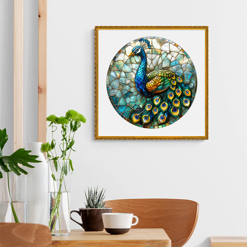 Peacock Tail Feathers  - Wooden Jigsaw Puzzle