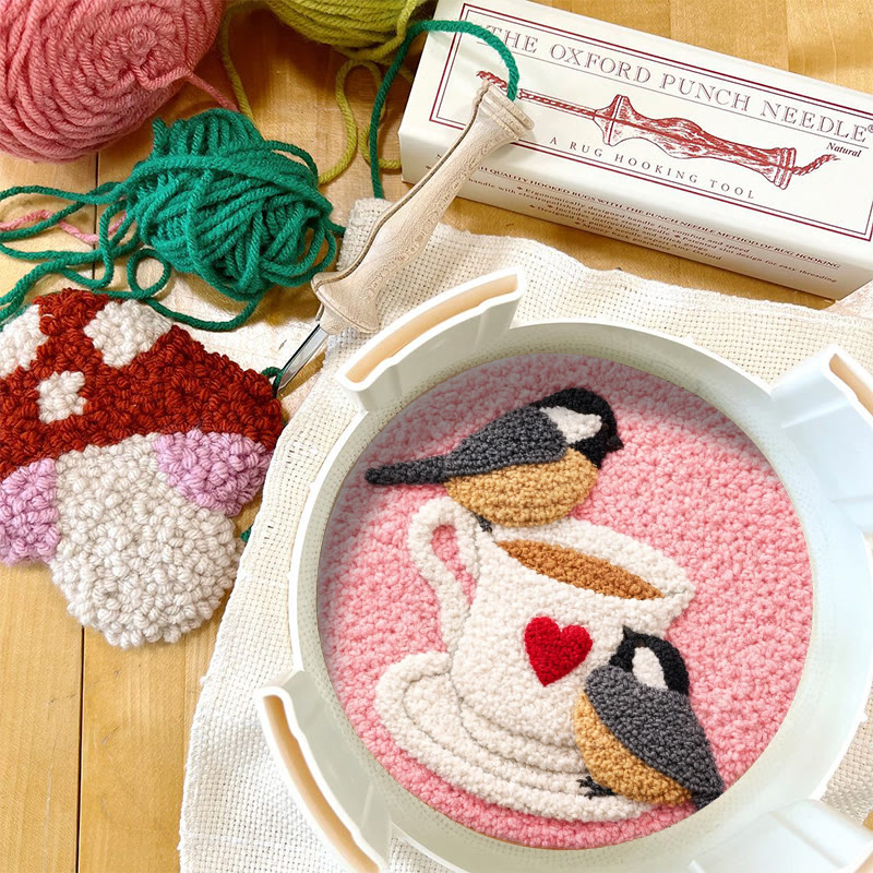 Blush Heart-cup Chickadees Punch Needle Kit – Essential Gifting Option | Heartwarming Decor Accent - image 12