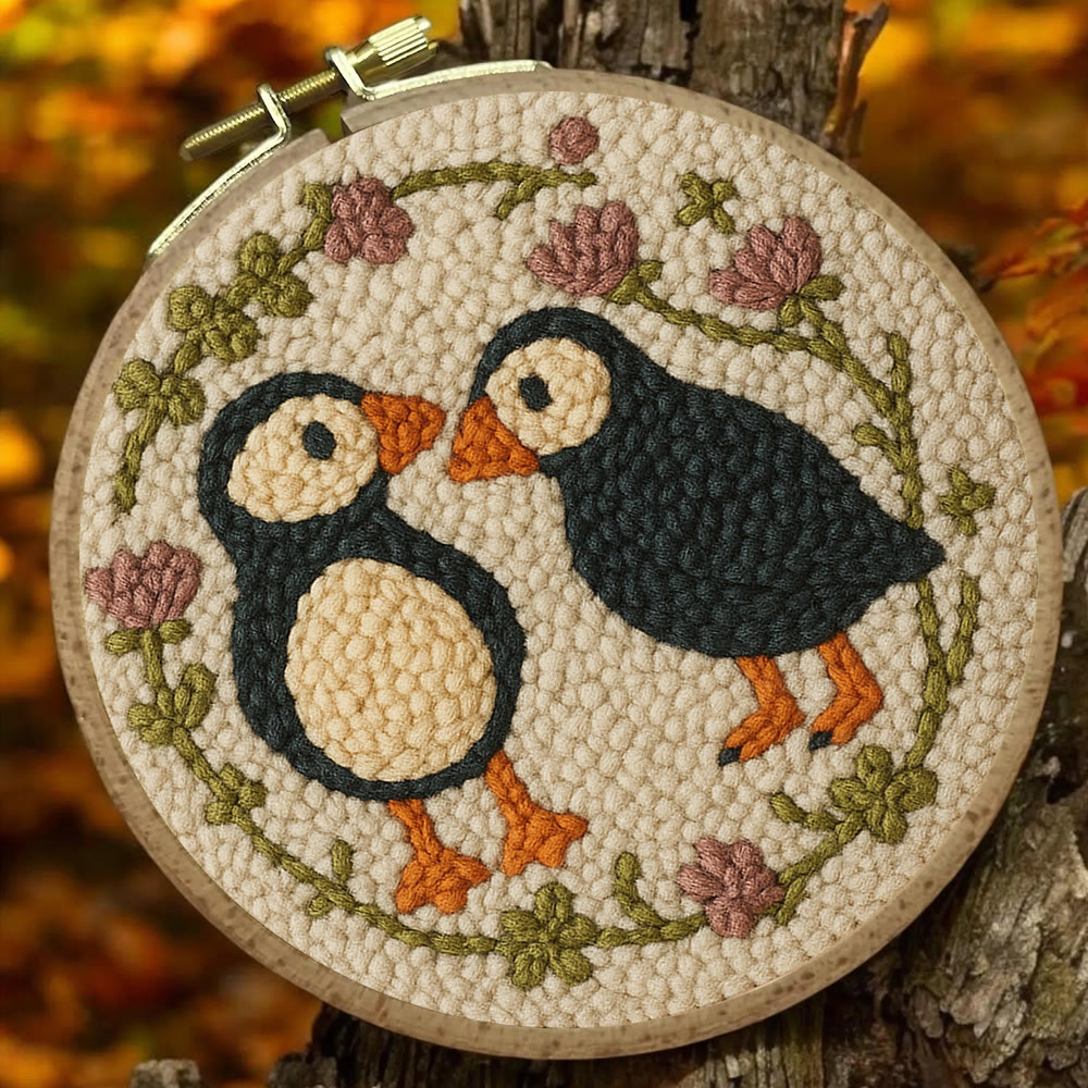 Little Penguins Punch Needle Kit - Diy Animal Handicraft  | Easy Needle Artwork - image 3