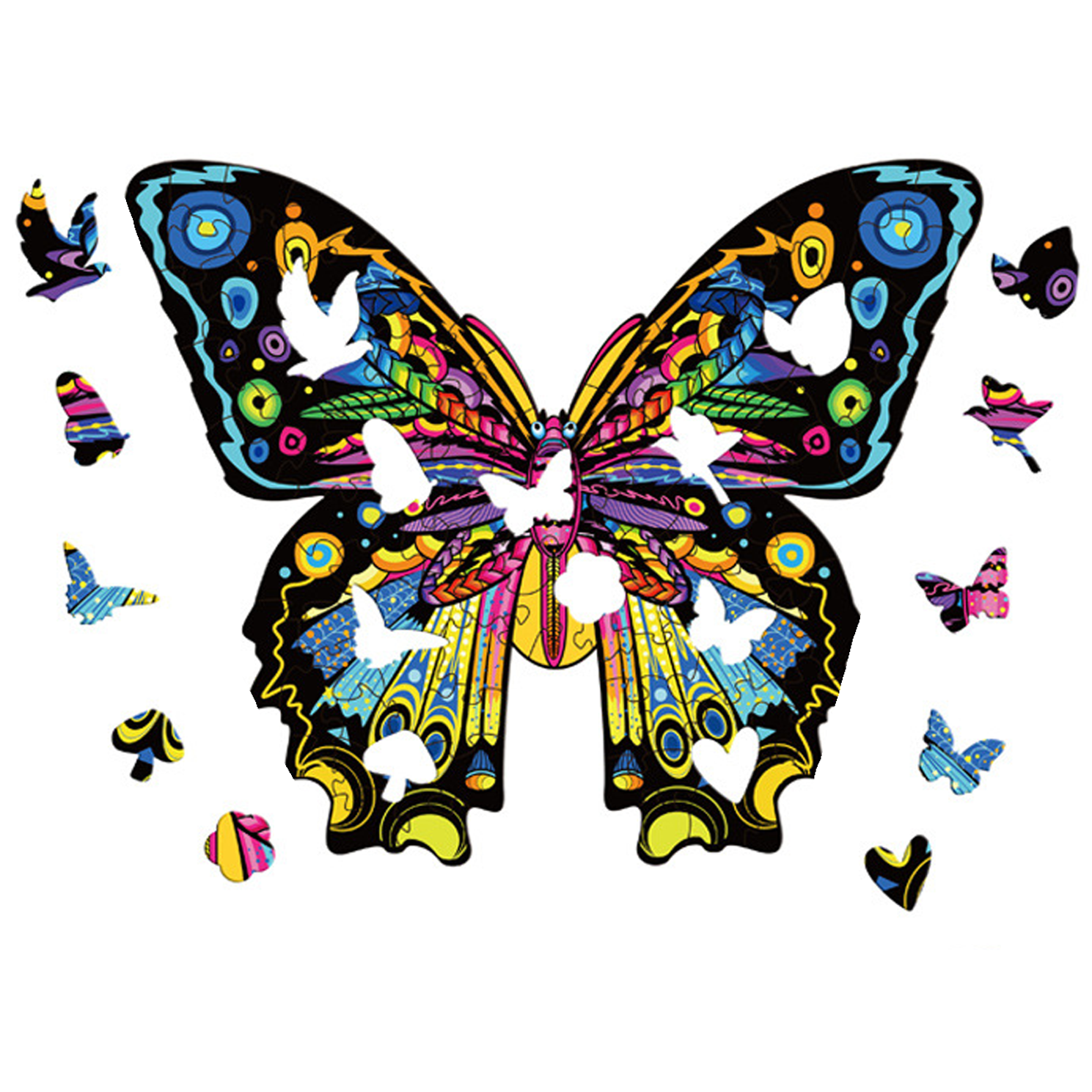 NeonButterfly - Wooden Jigsaw Puzzle