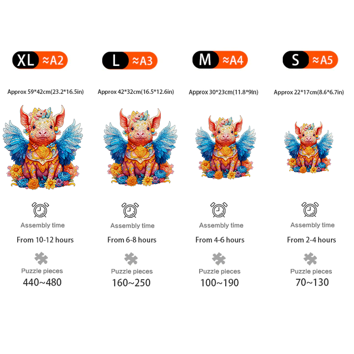 Angel Pig - Wooden Jigsaw Puzzles