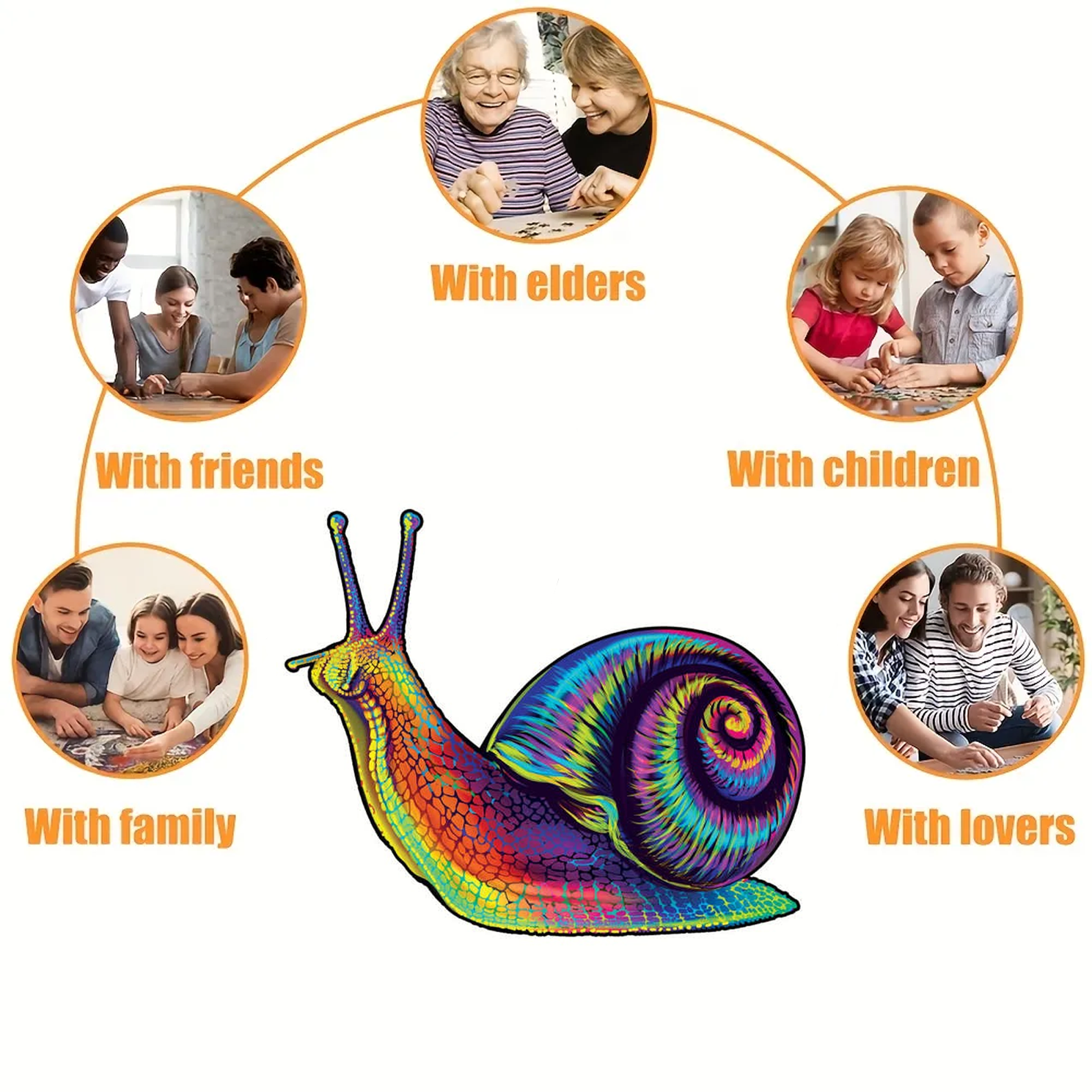 Multicolored Snail - Wooden Jigsaw Puzzle