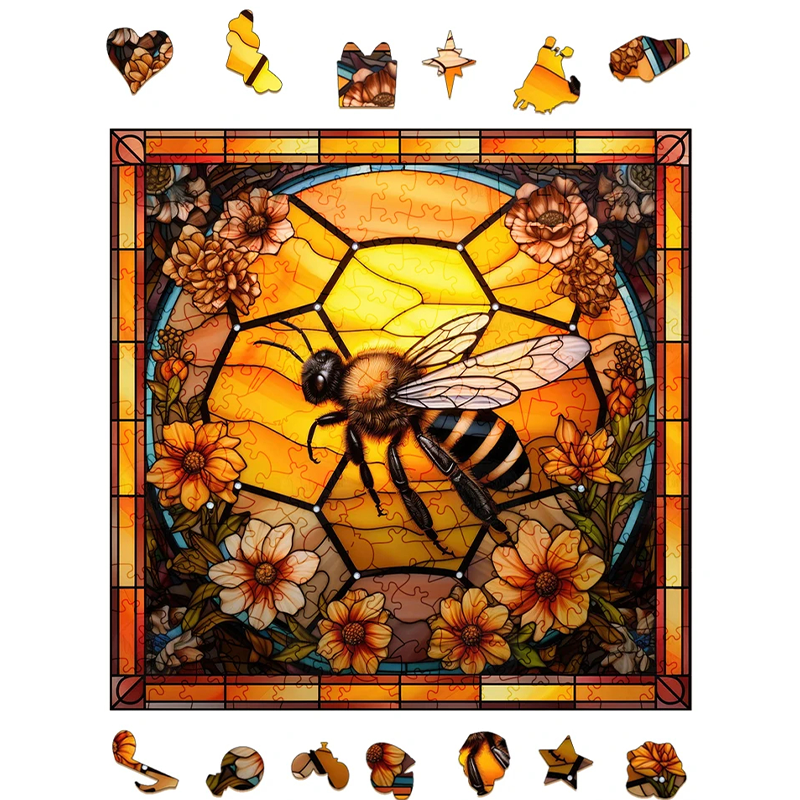 Garden Bee Sign -Wooden Jigsaw Puzzle