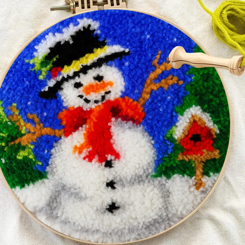 Happy Snowman Punch Needle Kit - Diy Christmas Coaster | Perfect Holiday Present  - image 7