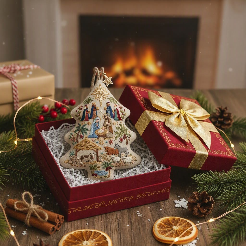 Rubbyoo Tree-shaped Embroidery Kit - The Birth Of Jesus | Ideal Religious Christmas Accent | Christian Nativity Scene Craft - image 3