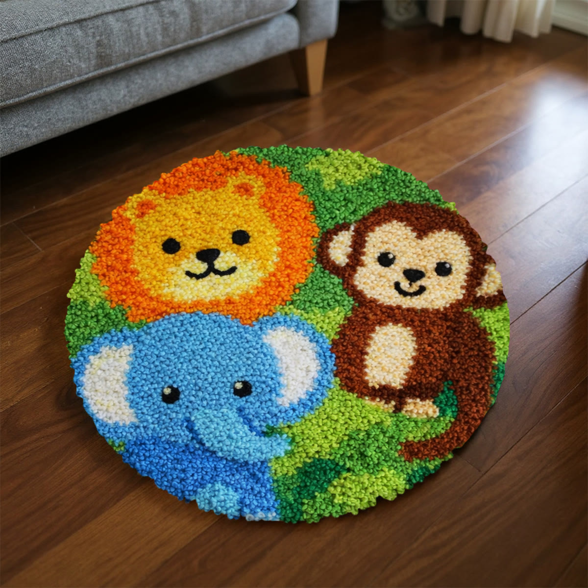 Rubbyoo Latch Hook Rug Kit - Zoo Party | Ideal Handmade Gift | Beginner-friendly Home Ornament - image 6