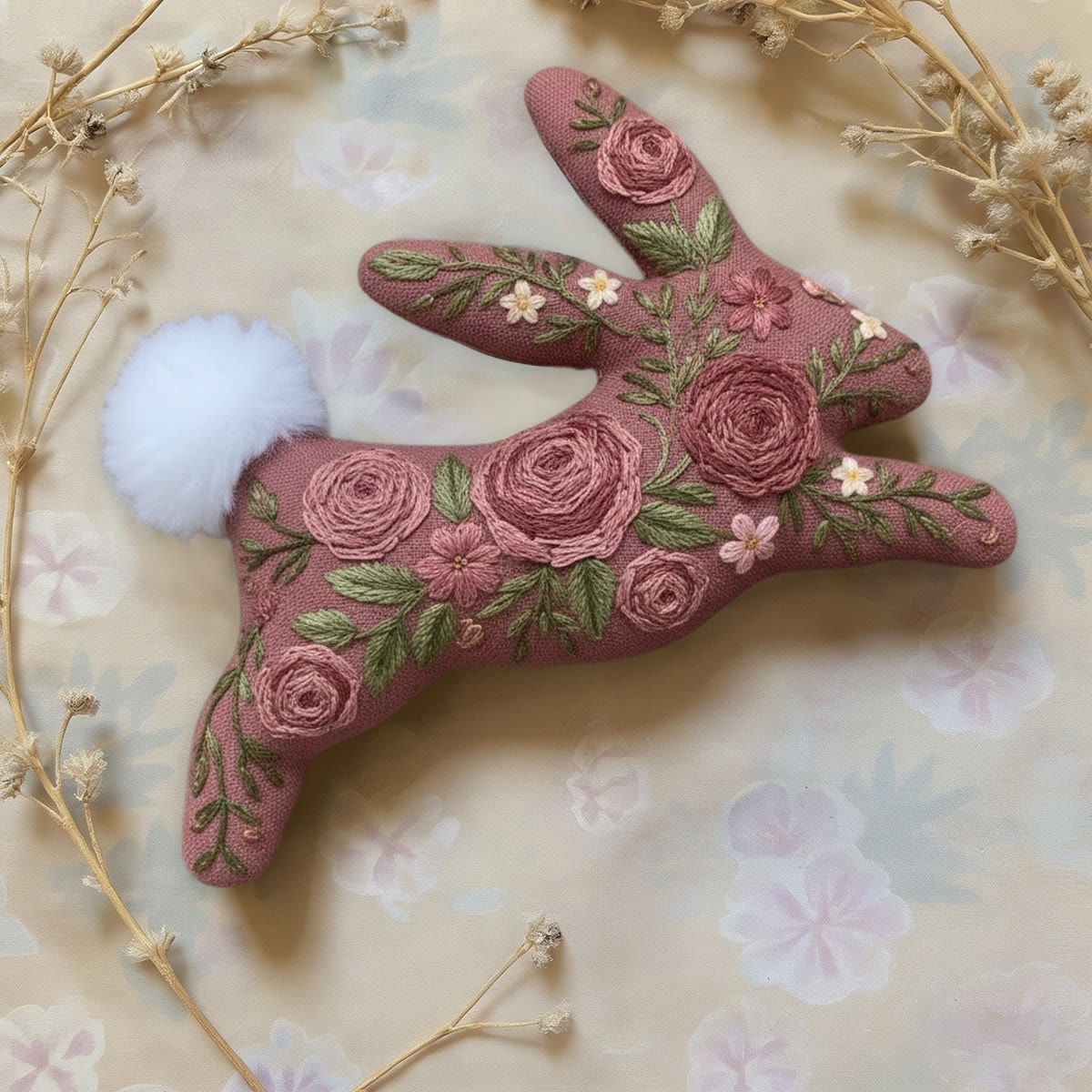 Rubbyoo Rabbit Embroidery Kit - Romantic Flowers | Unique Floral Art  | Gift For Mom - image 7