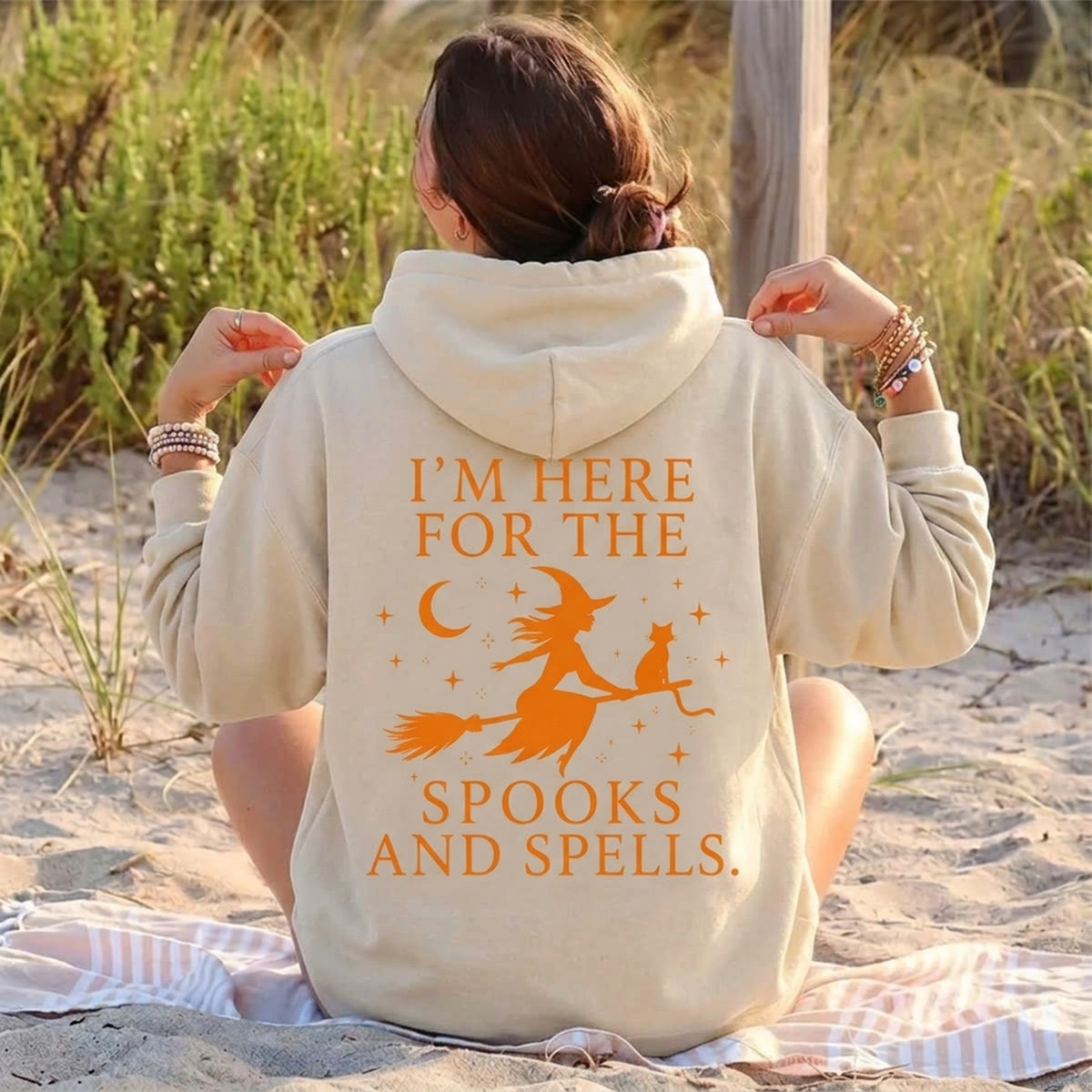 Rubbyoo I Am Here For The Spooks And Spells Unisex Hoodie Halloween Outfit - image 3