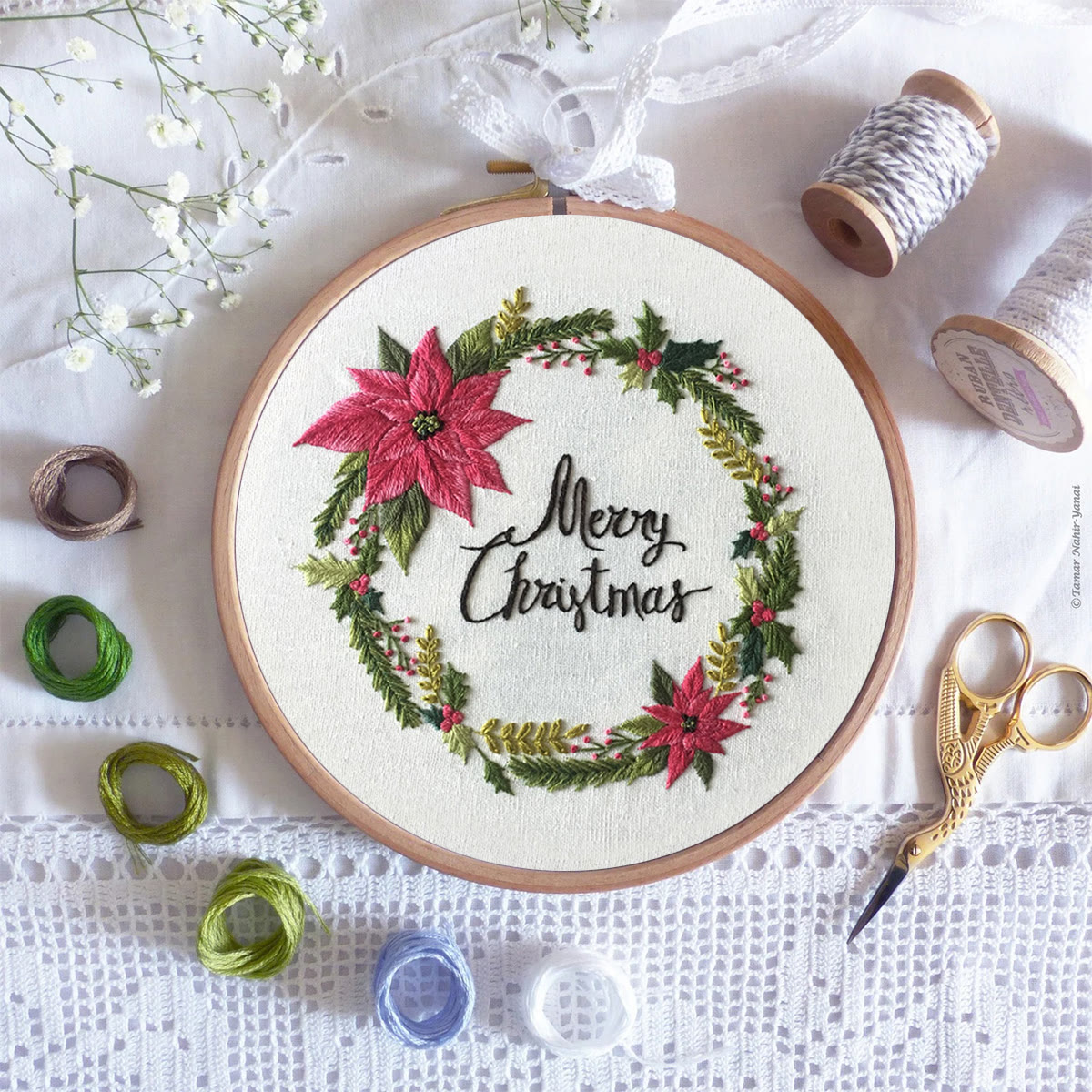 Rubbyoo Embroidery Kit -Merry Christmas Wreath  - image 7