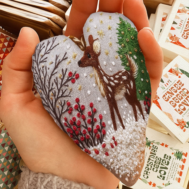 Rubbyoo Heart Embroidery Kit - Christmas Elk | Adorable Christmas Craft | Diy Hanging Ornament  - image 9