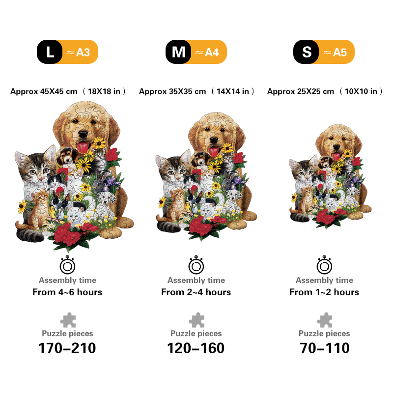 Puppies and Kittens - Wooden Jigsaw Puzzles