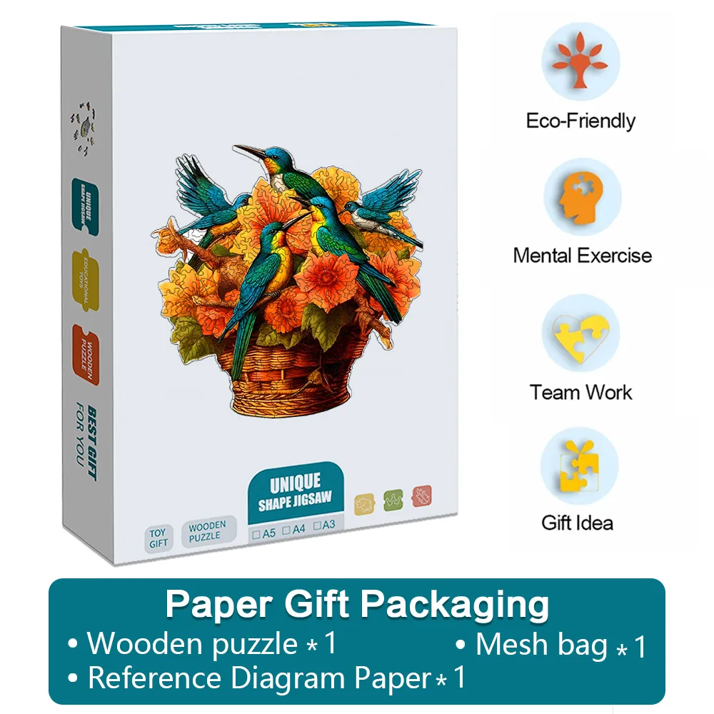 Bird's Nest Flower Basket - Wooden Jigsaw Puzzles