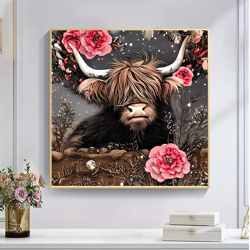 Highland Rose Cow - Wooden Jigsaw Puzzle