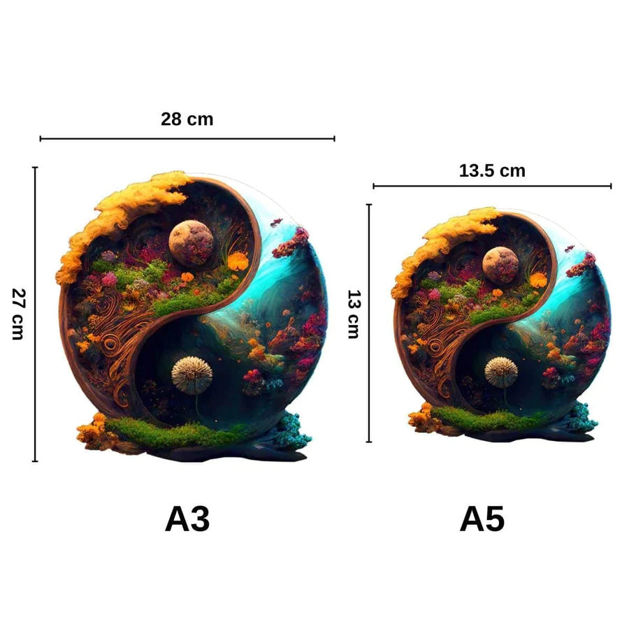 Magical Two Worlds Yin Yang - Jigsaw Puzzle