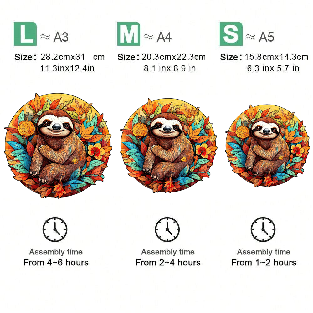 Sloth - Wooden Jigsaw Puzzle