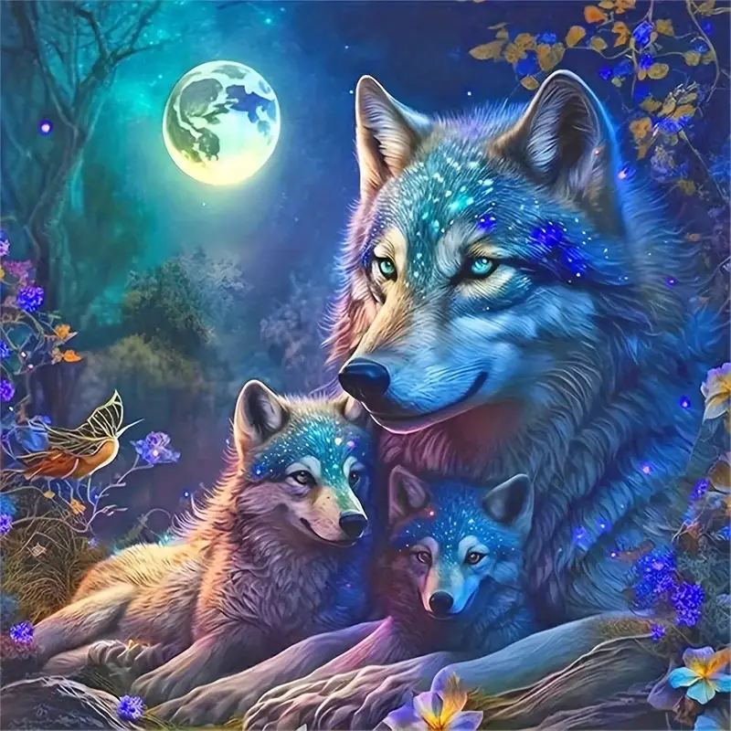 Moon Night Wolf  - Wooden Jigsaw Puzzle