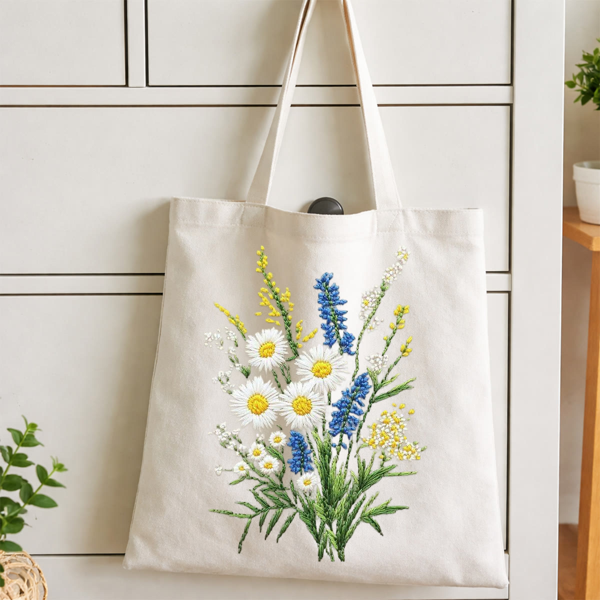 Rubbyoo Embroidery Tote Bag Kit - Little Daisies | Diy Craft Gift | Handmade Shoulder Bag - image 8