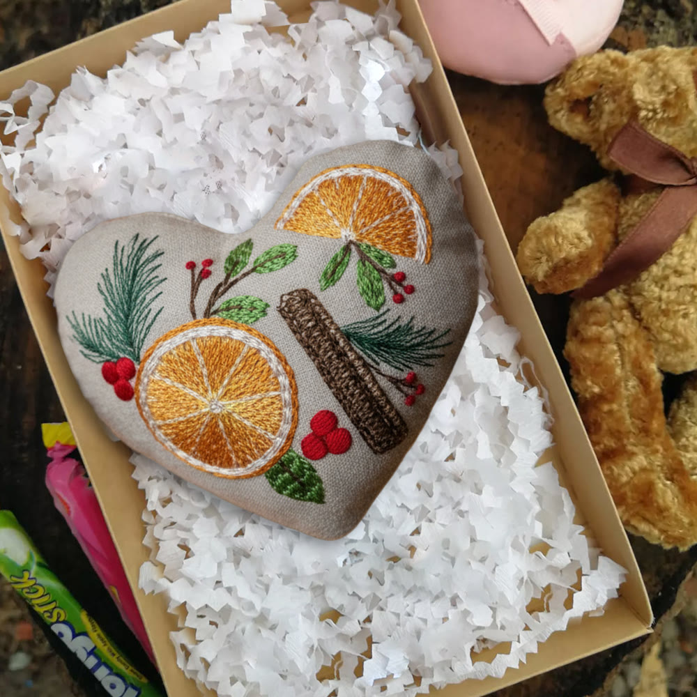 Rubbyoo Heart Embroidery Kit - Orange And Spices | Christmas Tree Ornament | Nice Gift For Friend  - image 8