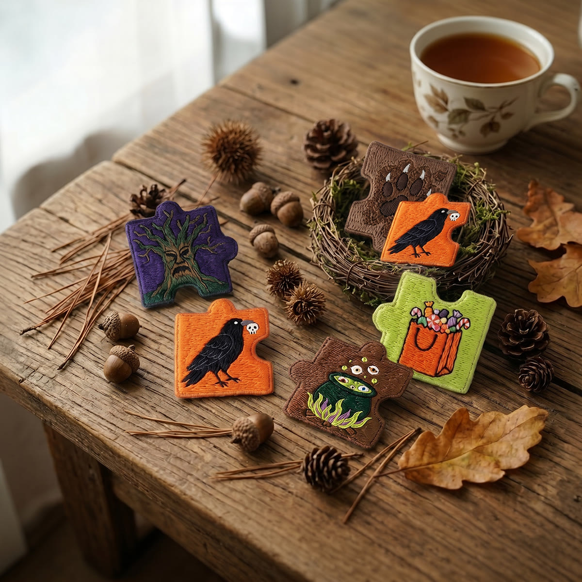 Rubbyoo Diy Magnet & Brooch Embroidery Puzzle Kit - Spooky Halloween Scenes | Gifts For Horror Fans - image 6
