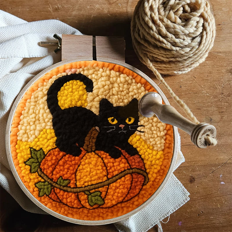 Black Kitten Punch Needle Kit - Cute Animal Craft | Perfect For Halloween Decor - image 9
