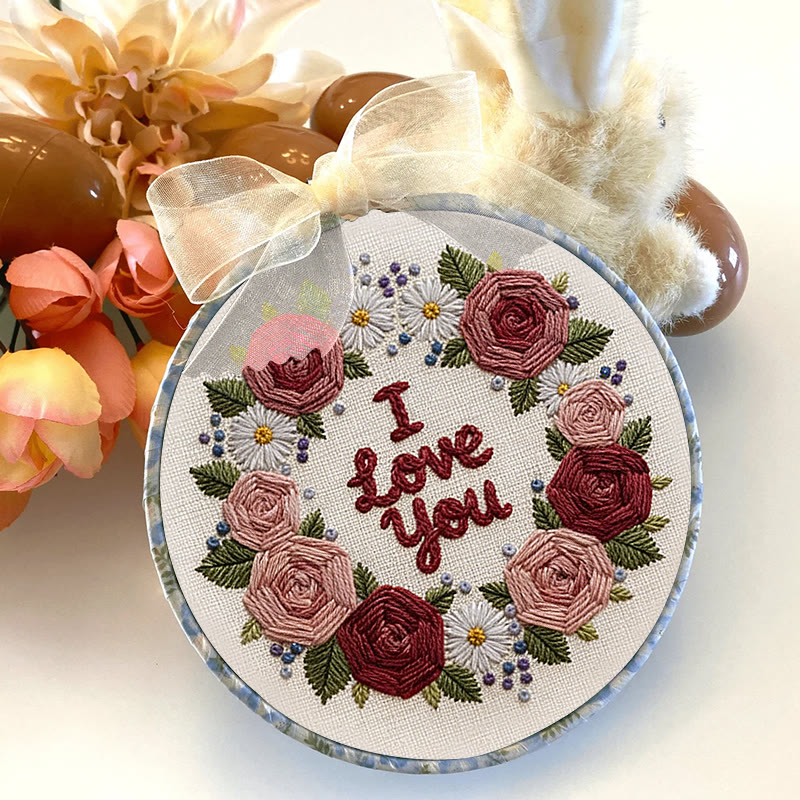 Rubbyoo Embroidery Kit - Rose Love | Diy Floral Art | Perfect Handmade Gift For Lover - image 4