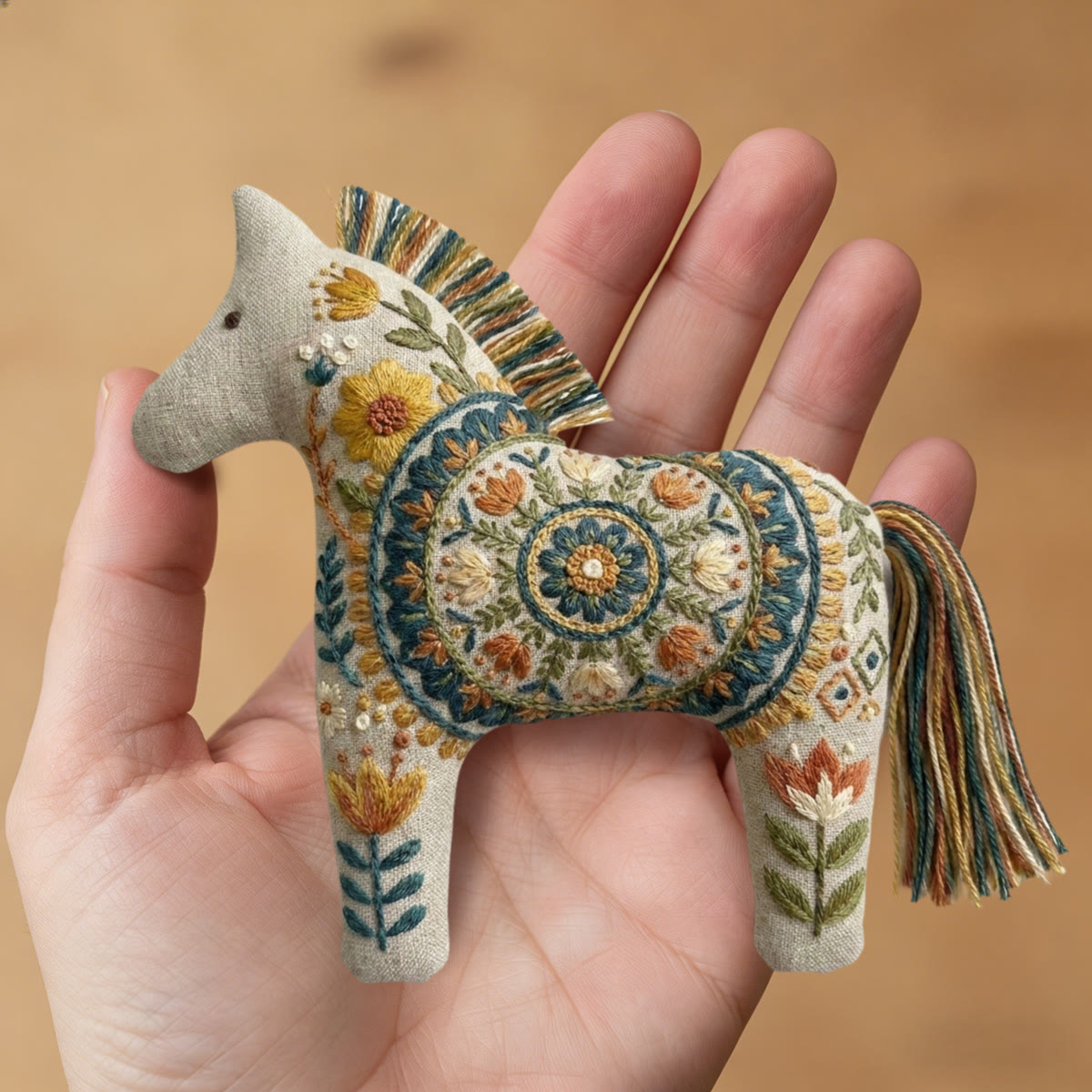 Rubbyoo Dala Horse Embroidery Kit - Mandala Floral | Handmade Boho Gift | Statement Purse Accessory - image 9