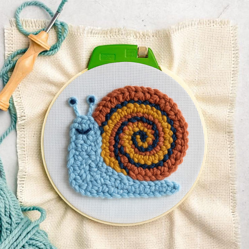 Swirly Shell Snail Punch Needle Kit - Gentle Handwork | Charming Home Touch - image 4