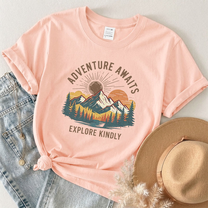 Rubbyoo Aoventure Awaits Graphic Tee - Hiking Camping Tee | Comfort Colors Shirt | Unisex Travel T-shirt - image 8