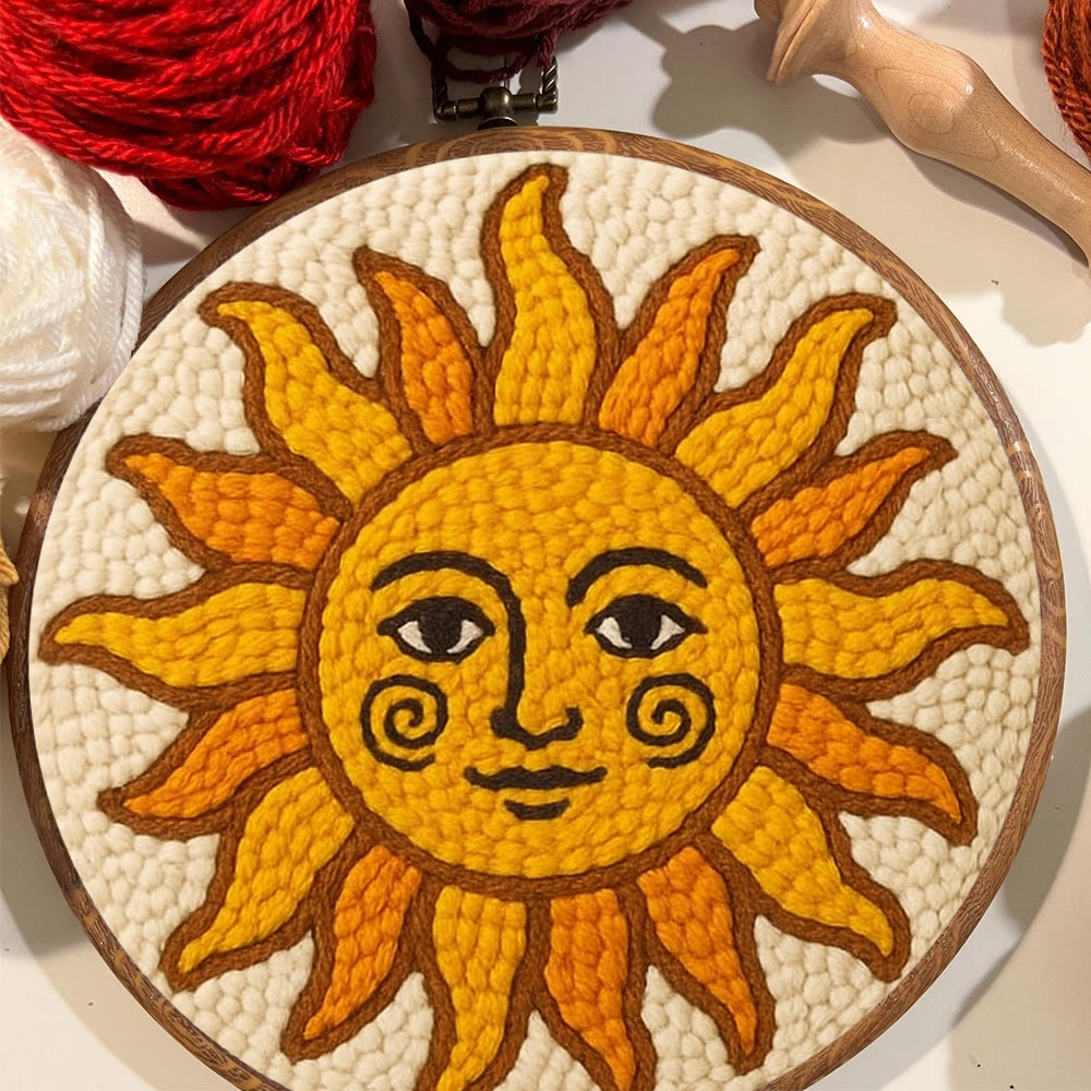 Cheerful Smiling Sun Punch Needle Kit – Playful Gifting Option | Entry-Level Handcraft Project - image 11