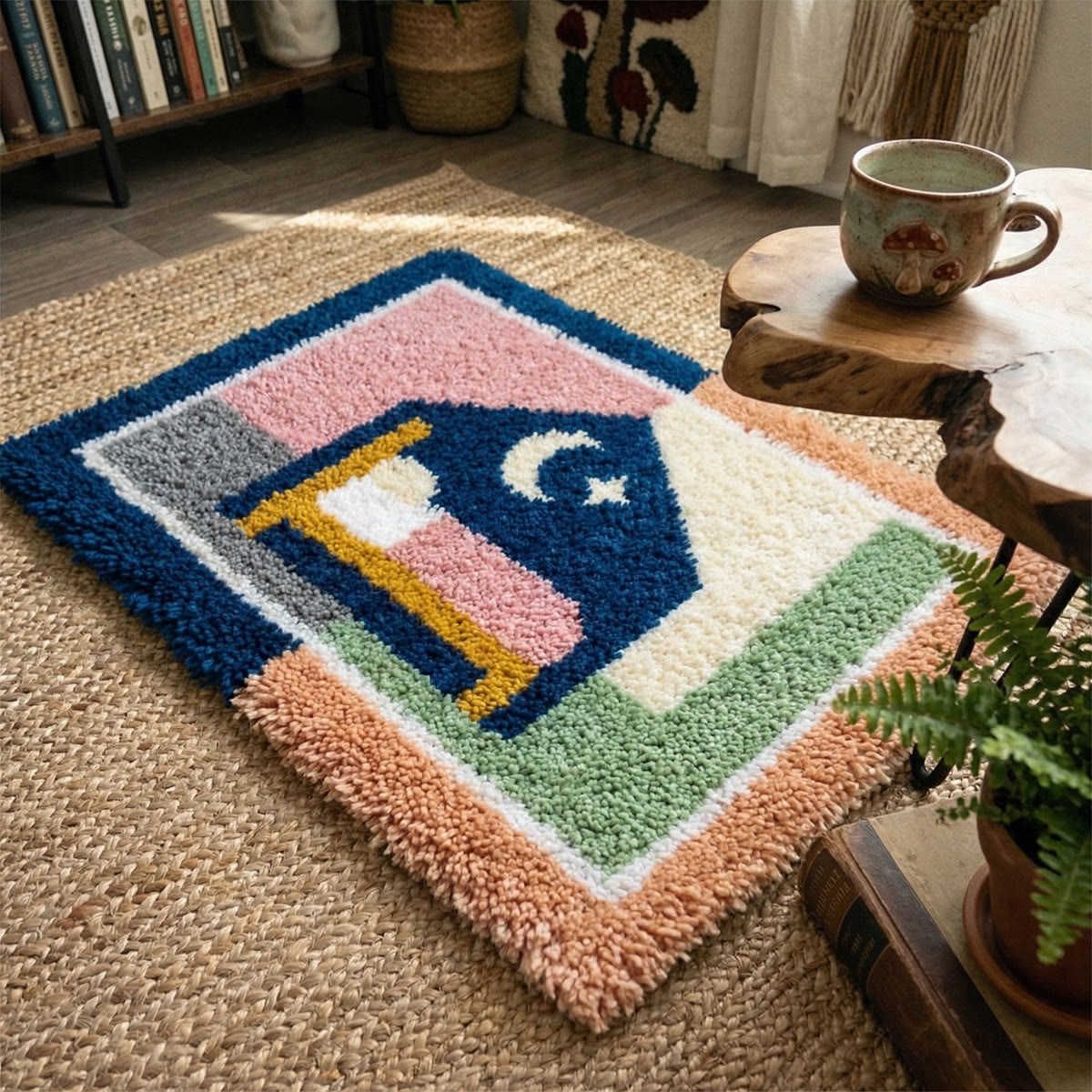 Rubbyoo Latch Hook Rug Kit - Sleeping Time | Diy Bedroom Mat | Nice Homewarming Gift - image 5