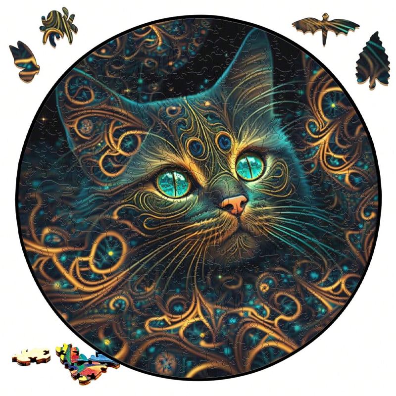 Mysterious Cat - Wooden Jigsaw Puzzle