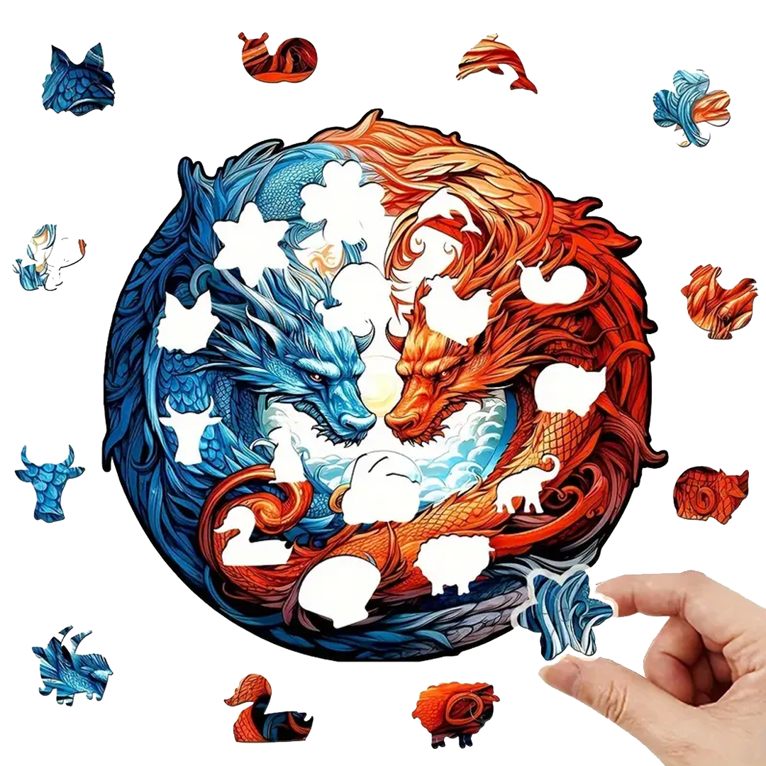 Double Dragons - Wooden Jigsaw Puzzle