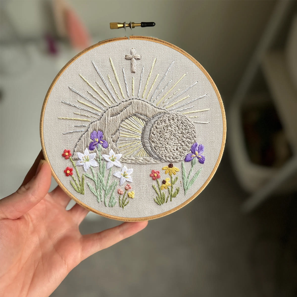 Rubbyoo Embroidery Kit - Floral Christian | Diy Easter Handicraft | Christian Needlework Gift - image 4