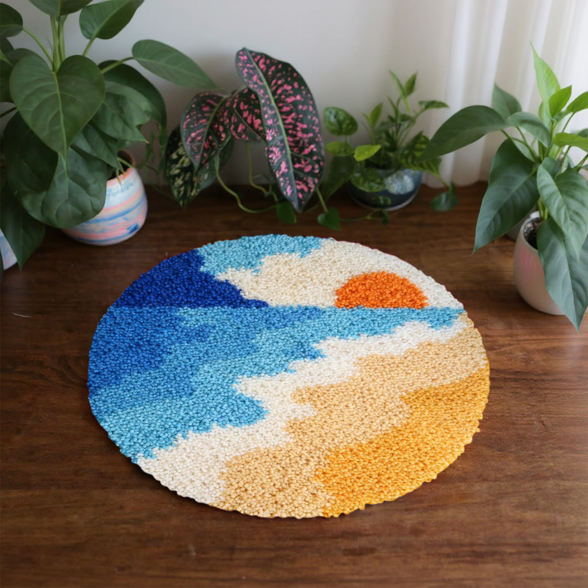 Rubbyoo Latch Hook Rug Kit - Beautiful Seaside | Handmade Colorful Mug | Full Kit For Starter - image 7