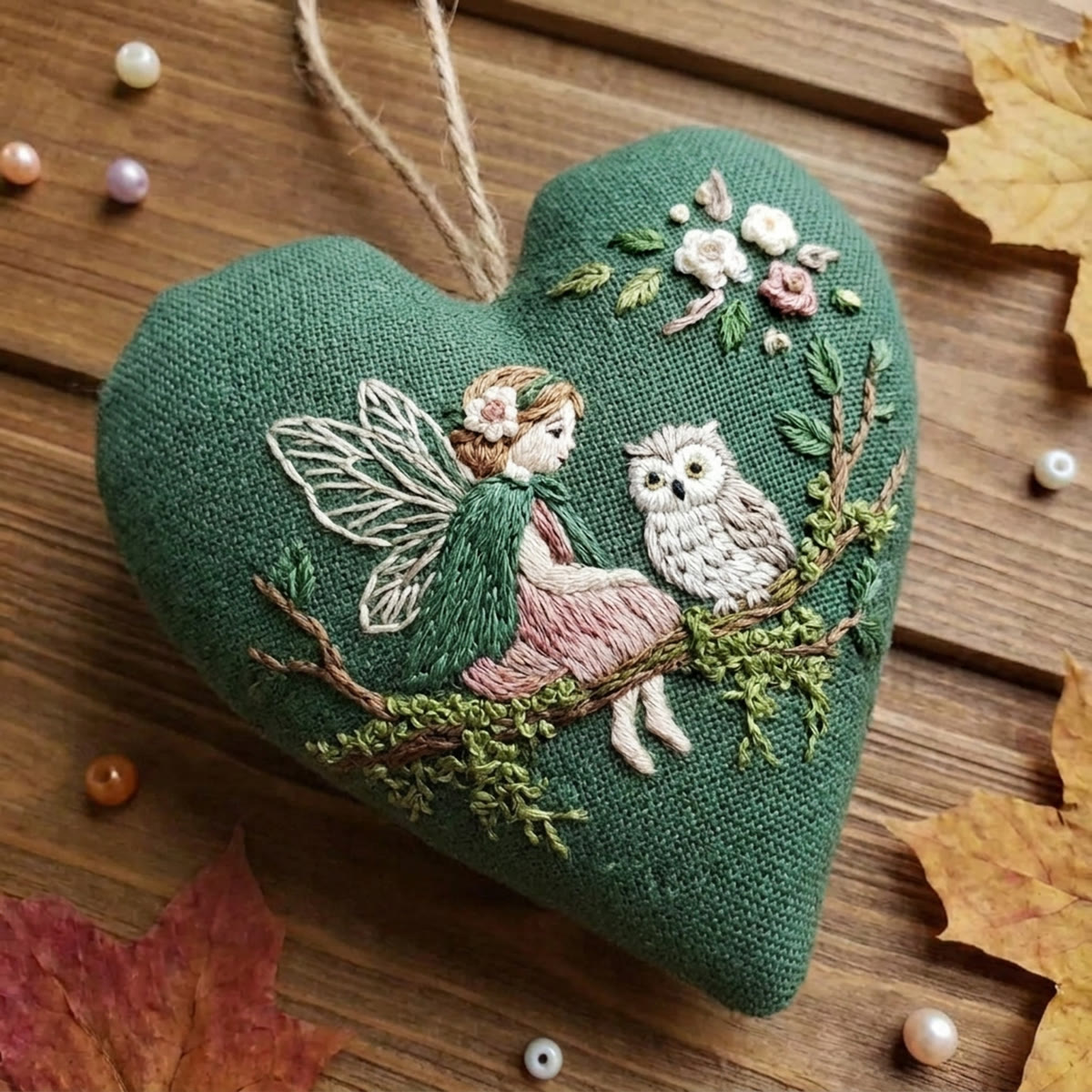 Rubbyoo Heart Embroidery Kit - Fairy And Little Owl | Whimsical Art Decor | Creative Handmade Gift  - image 4