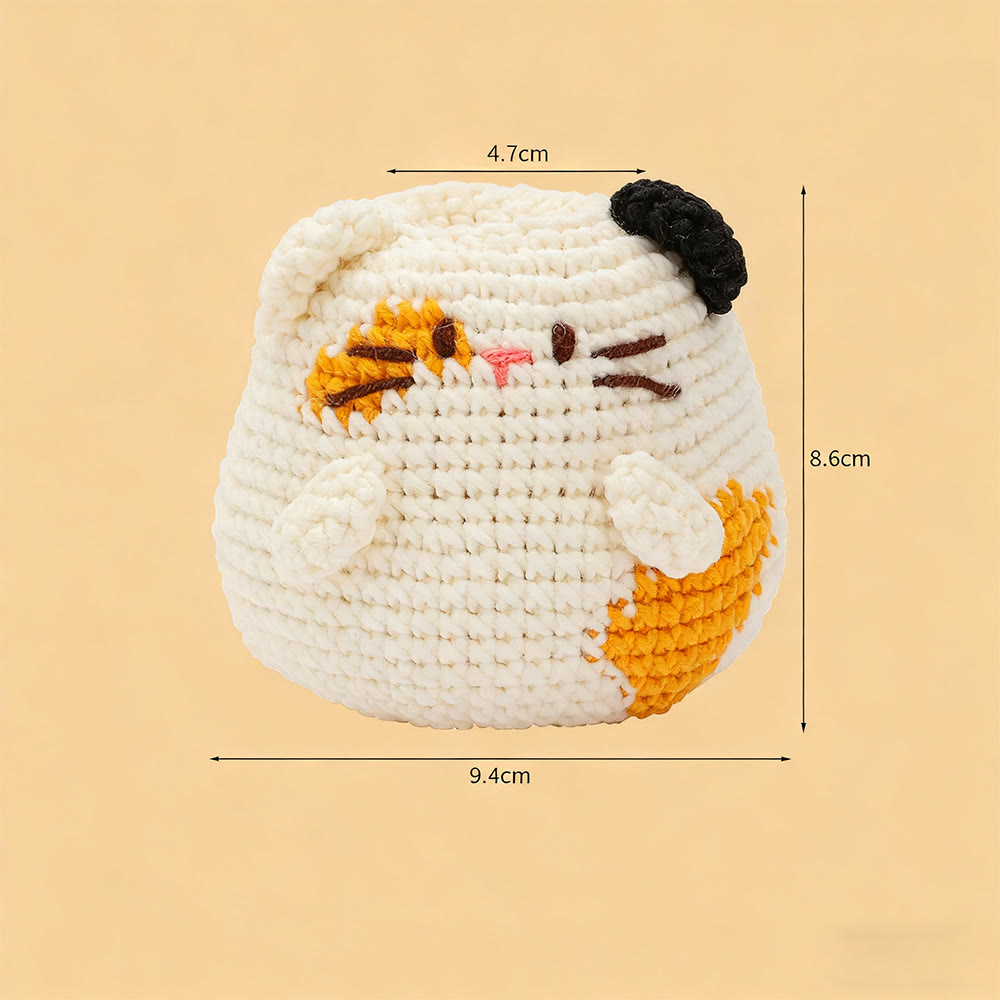 Diy Handmade Cats Pen Holder Crochet Kit -  Creative Pots Handicraft | Unique Decorative Gift Idea  - Calico cat - image 4