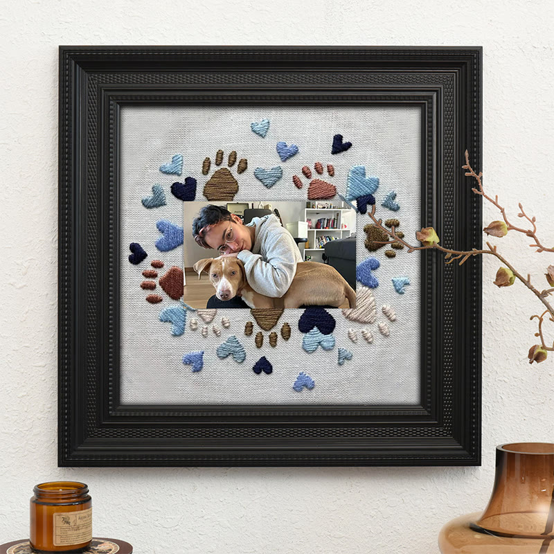 Rubbyoo Embroidery Photo Frame Kit - Adorable Paw Print | Memorable Handmade Craft | Diy Needle Artwork  - image 9