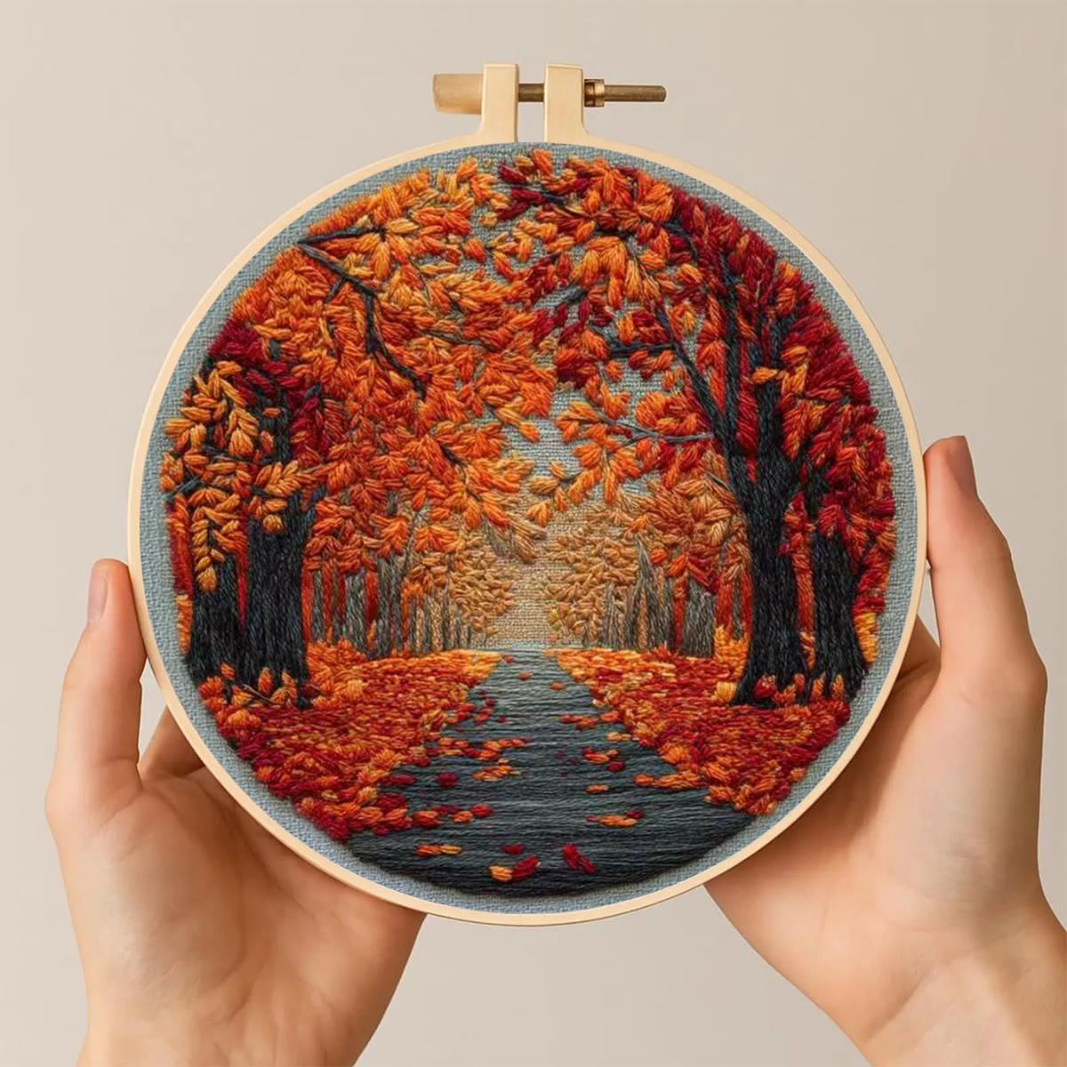 Rubbyoo Embroidery Kit - Autumn View | Nature Needle Art | Handmade Desk Decor - image 3