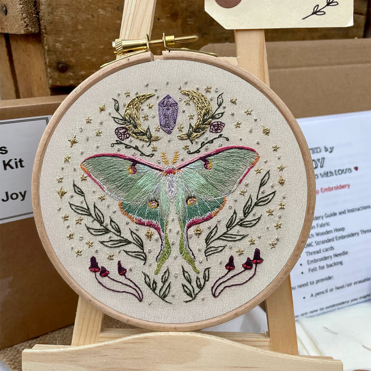 Rubbyoo Embroidery Kit - Luna Butterfly | Diy Art Handicraft | Insect Sewing Project  - image 9