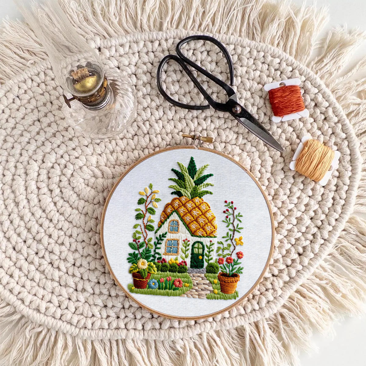 Rubbyoo Embroidery Kit - Pineapple Roof Cottage | Simple Handcraft | Charming Gift Option - image 8