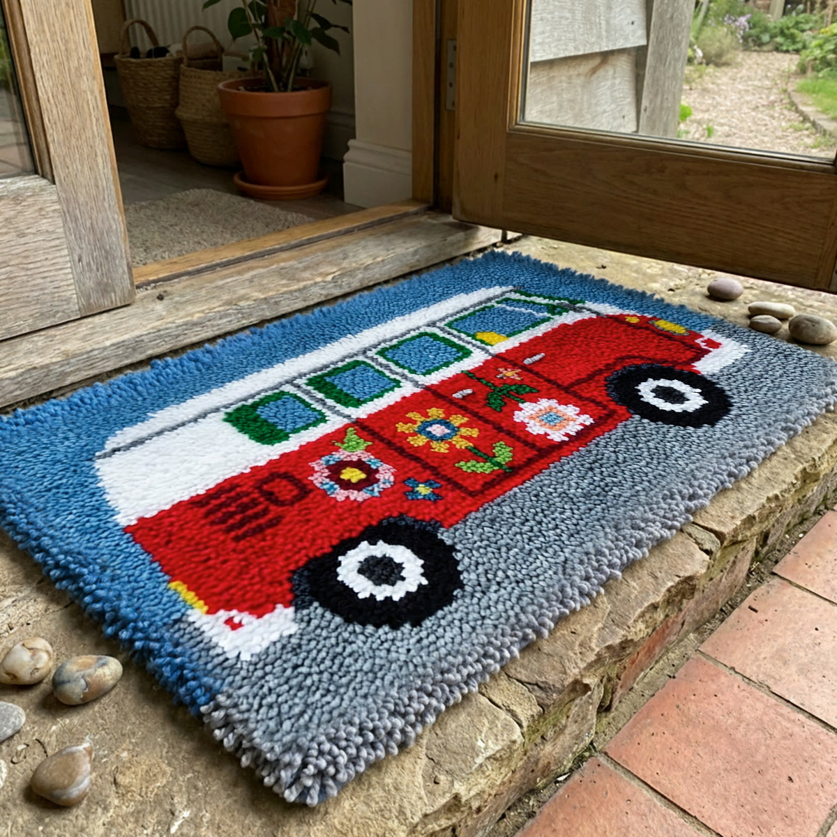 Rubbyoo Latch Hook Rug Kit - Vintage Camper | Rectangle Floor Mat | Unique Housewarming Gift - image 3