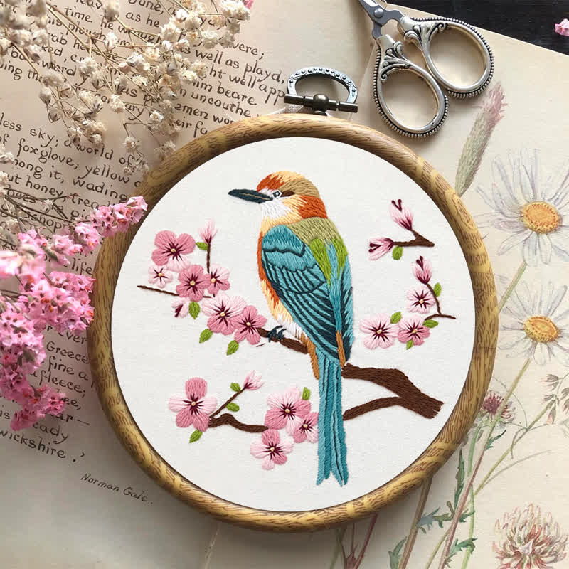 Rubbyoo Embroidery Kit - Birds On Plum Blossom Branch - image 9