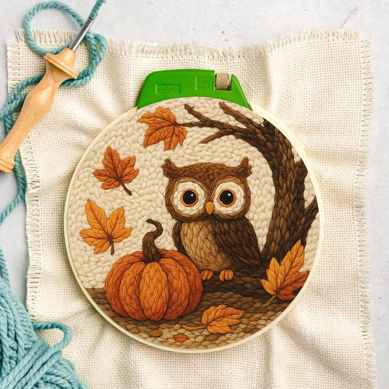 Halloween Owl Punch Needle Kit - Cute Animal Art | Perfect Desk Ornament - image 4