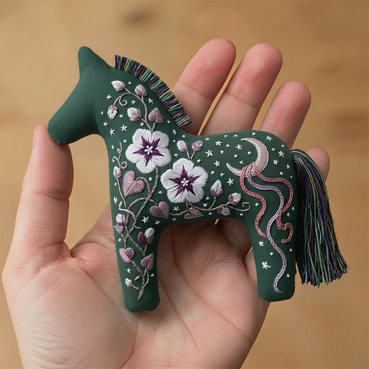 Rubbyoo Dala Horse Embroidery Kit - Celestial And Flowers | Meaningful Handmade Gift | Boho Floral Ornament: - image 8