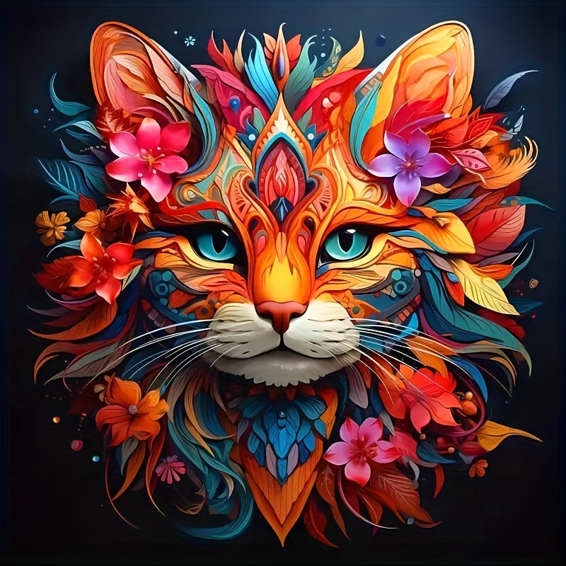 Cat As Beautiful As Flowers - Wooden Jigsaw Puzzle