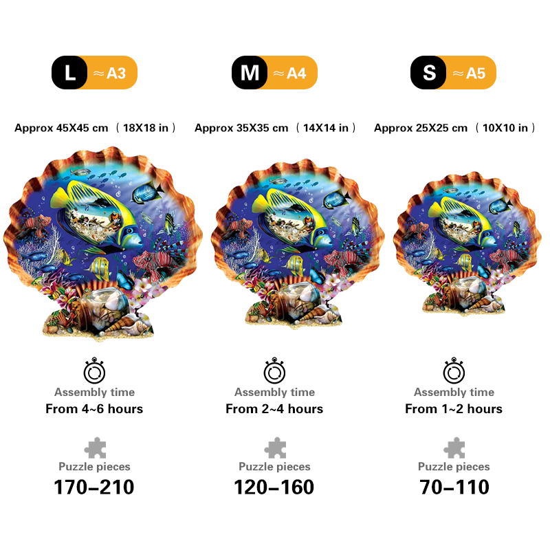 Colorful Seashell - Wooden Jigsaw Puzzles