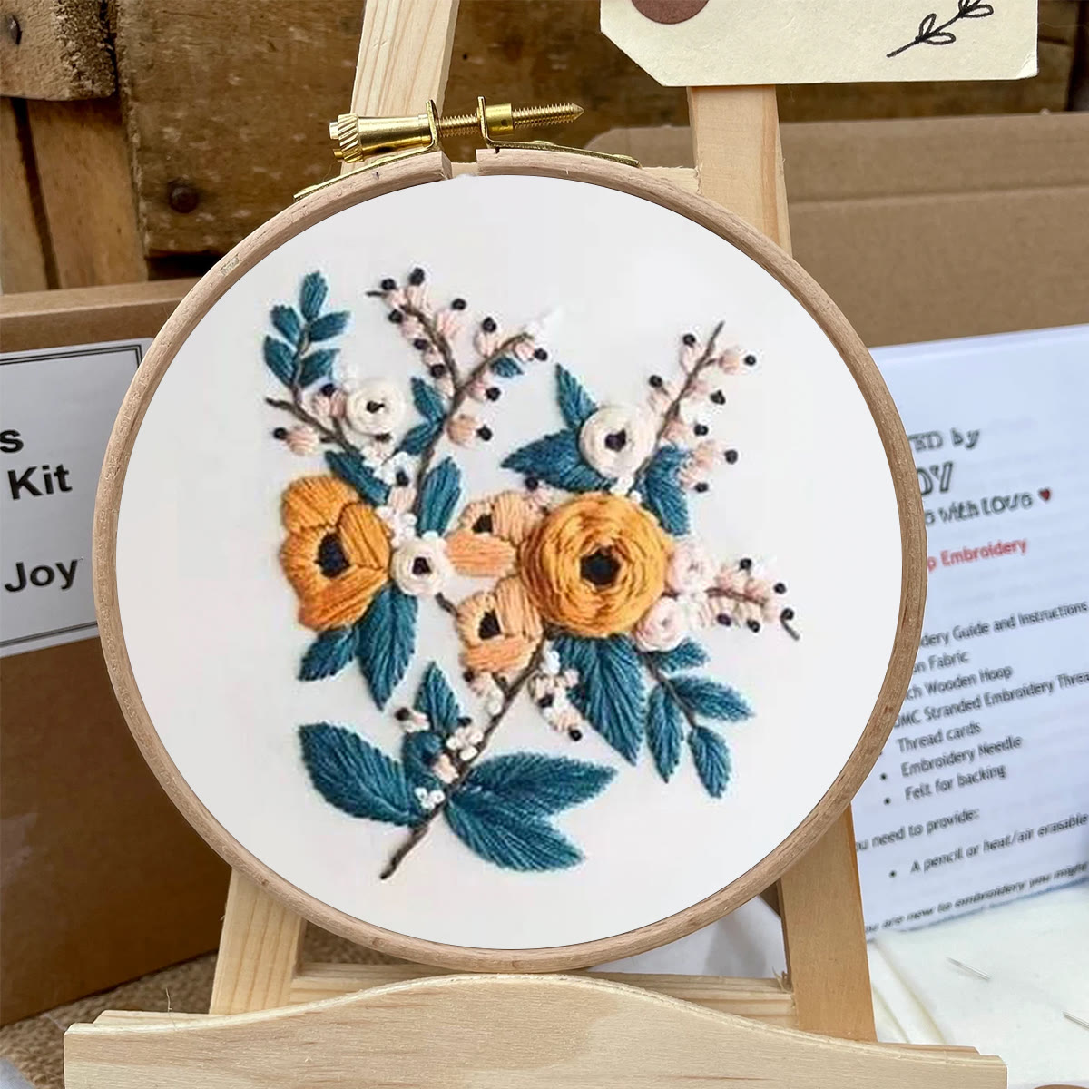 Rubbyoo Embroidery Kit- Modern Flower Design 2 | Diy Craft Kits,Hand Stitch,For Craft Lover - image 6